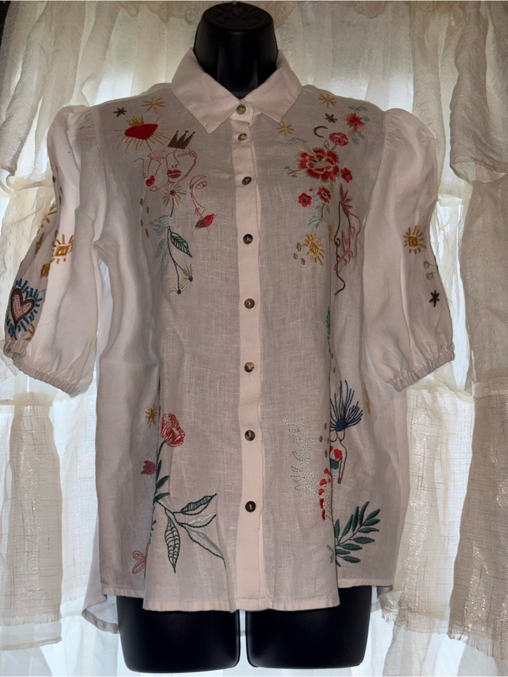 Johnny Was RUTH LISBON BLOUSE Sz XS